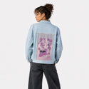 outofplace patch on female og denim jacket in oceanside