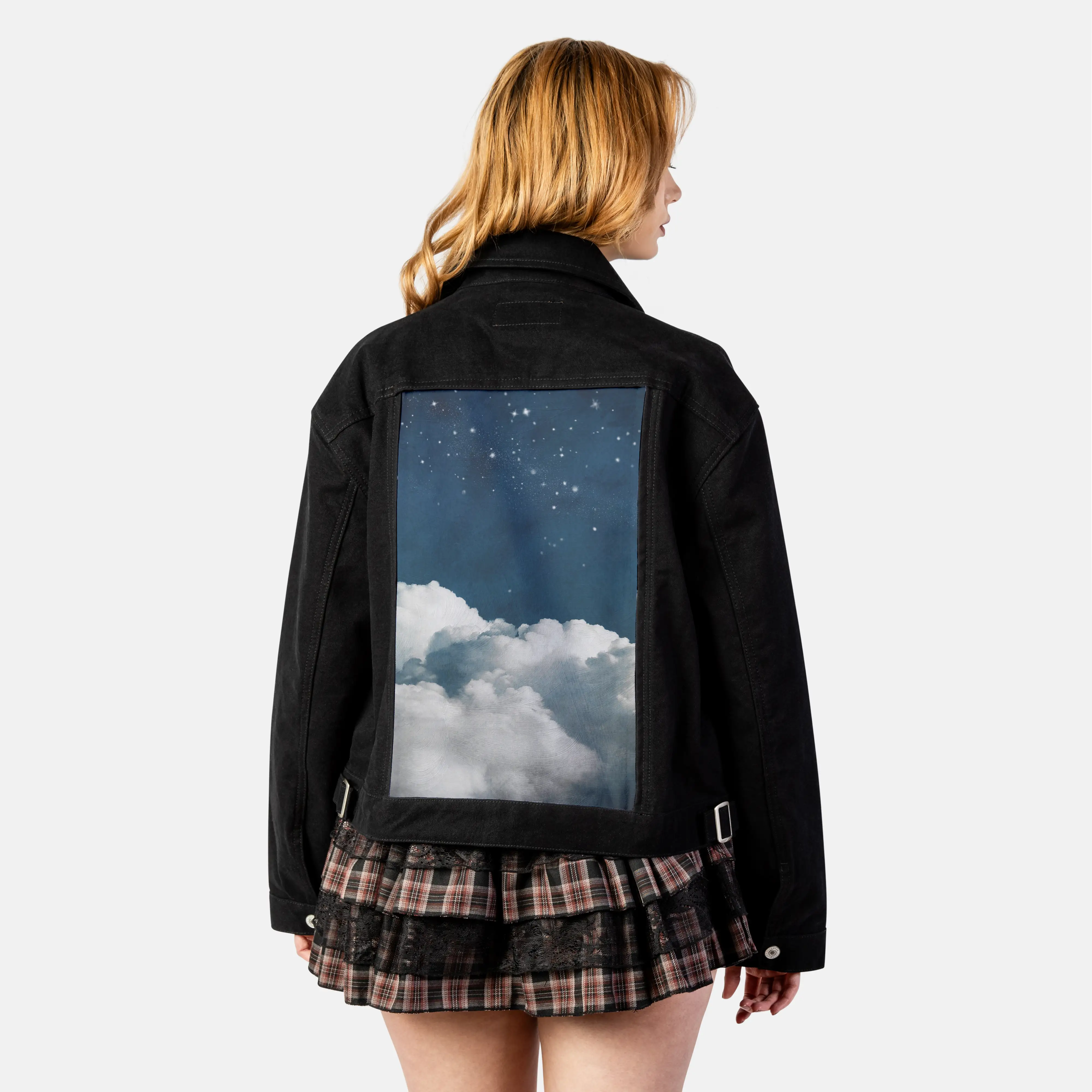 paintedclouds patch on female atelier canvas jacket in nightfall