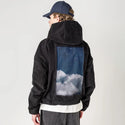 paintedclouds patch on male retro cord hoodie in onyx