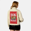 papasbravas patch on female atelier canvas jacket in tan
