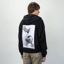 paperchase patch on male essential zip hoodie in after hours