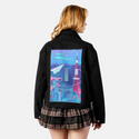 paperplanecity patch on female atelier canvas jacket in nightfall