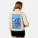 paperplanecity patch on female atelier canvas jacket in tan