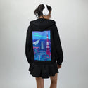 paperplanecity patch on female essential zip hoodie in after hours