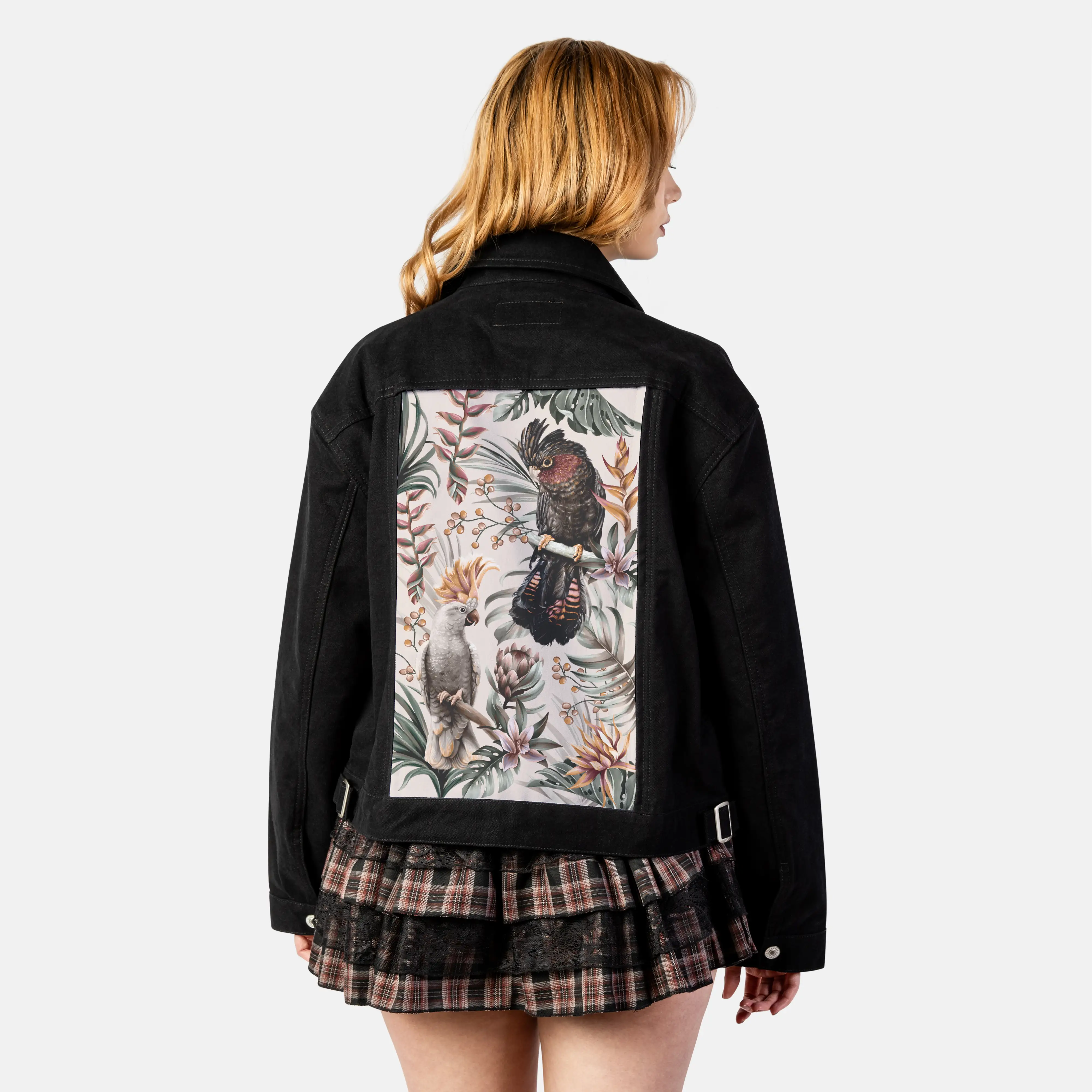 parrotsparadiselight patch on female atelier canvas jacket in nightfall
