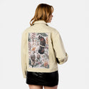 parrotsparadiselight patch on female atelier canvas jacket in tan