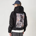 parrotsparadiselight patch on male retro cord hoodie in onyx