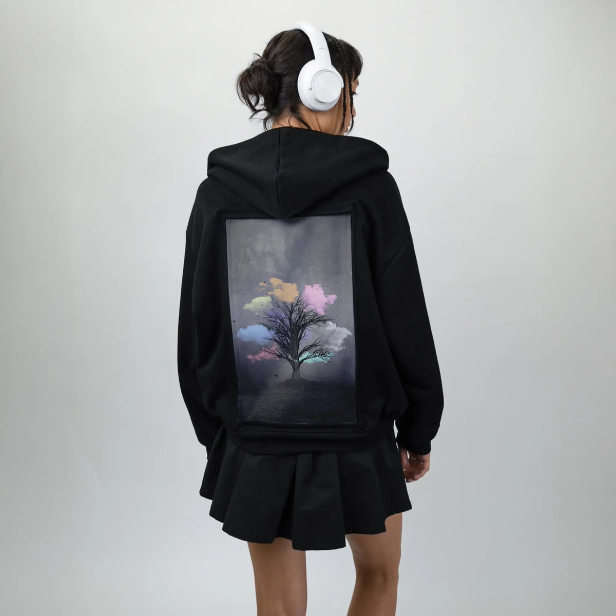 pastelcloudsoftreefantasy patch on female essential zip hoodie in after hours