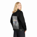 pastelcloudsoftreefantasy patch on female og denim jacket in raven