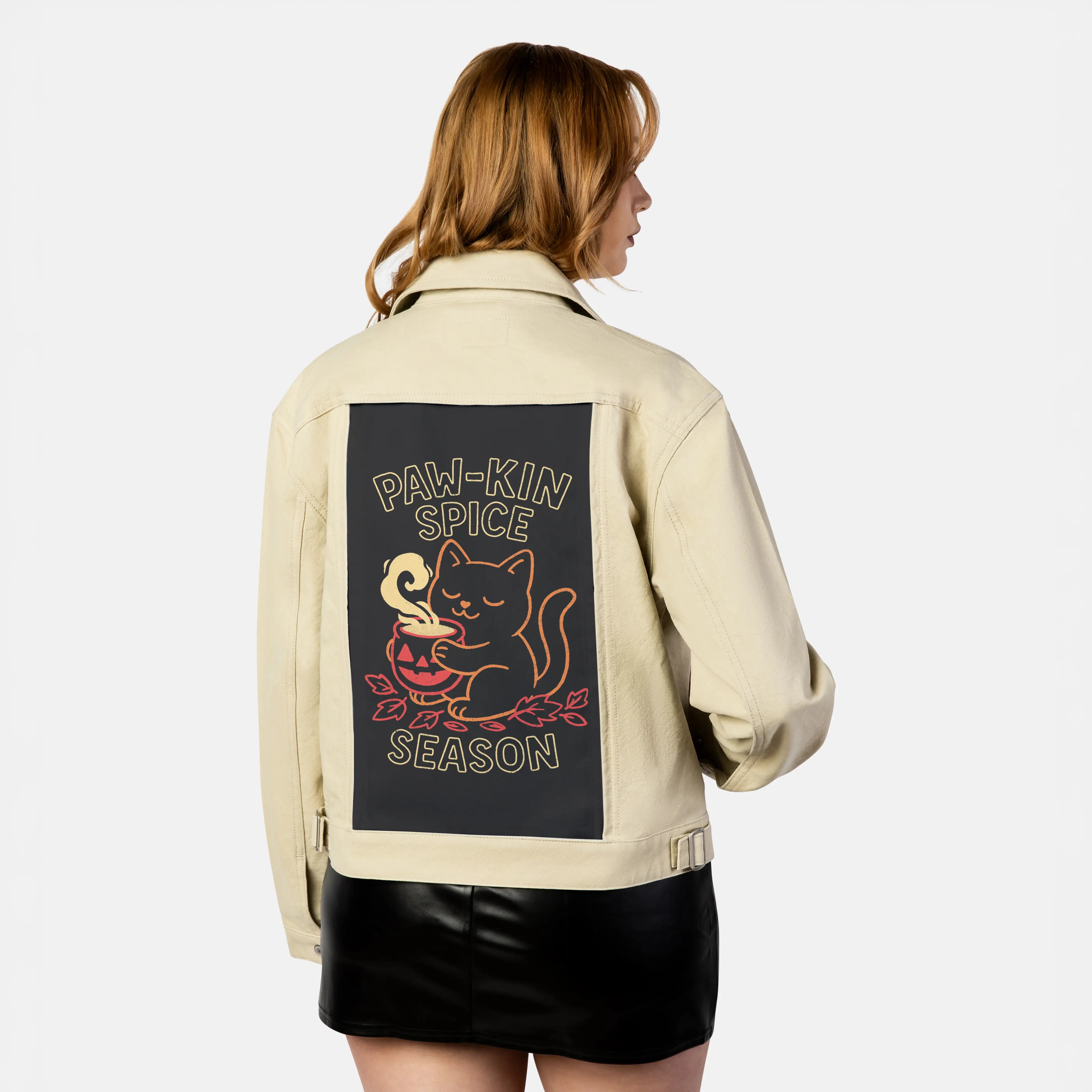 pawkinspice patch on female atelier canvas jacket in tan