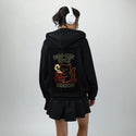 pawkinspice patch on female essential zip hoodie in after hours
