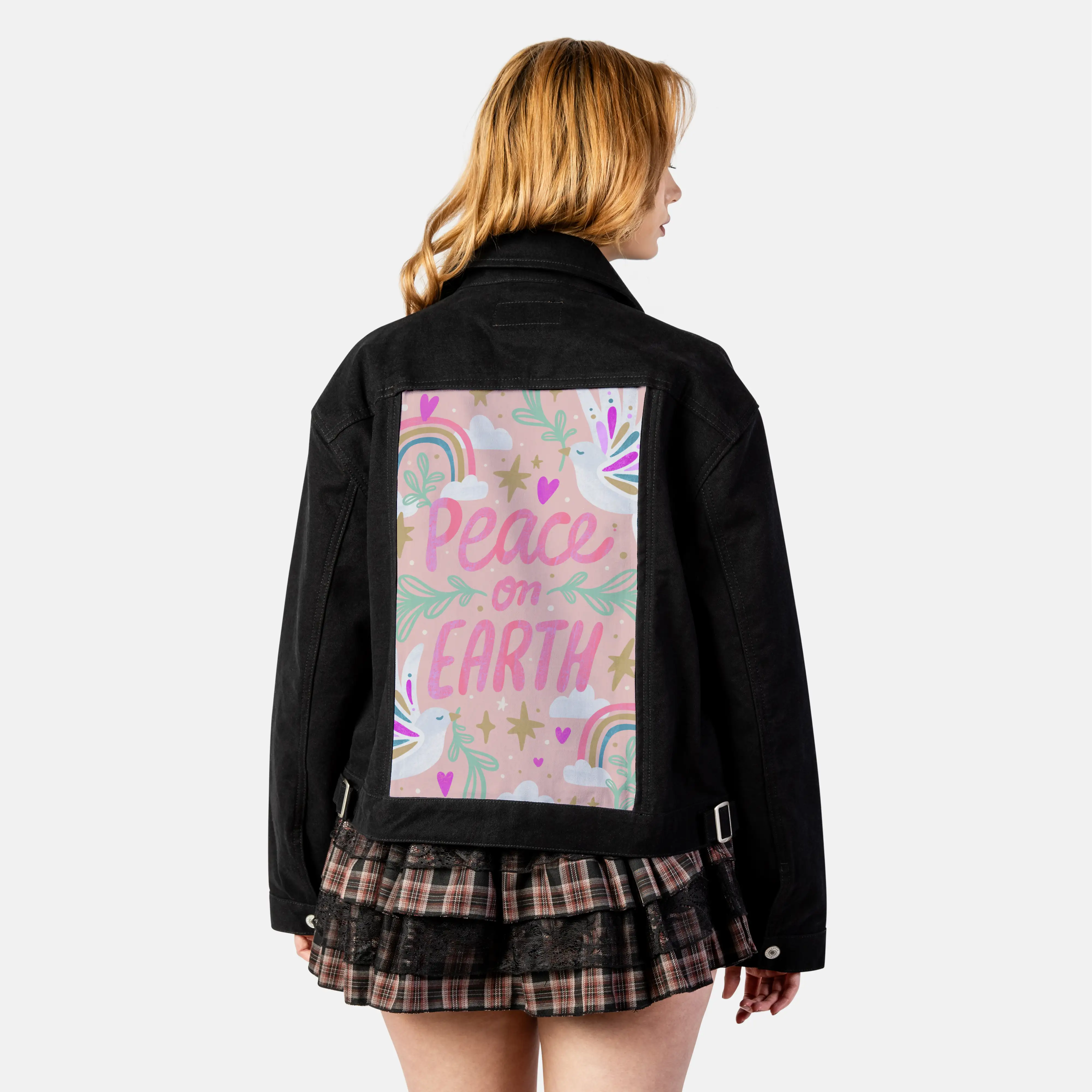 peaceonearth patch on female atelier canvas jacket in nightfall