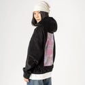 peaceonearth patch on female retro cord hoodie in onyx