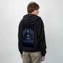 peaceonlyatdeath patch on male essential zip hoodie in after hours