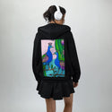 peacocks patch on female essential zip hoodie in after hours