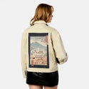 perfectramenweather patch on female atelier canvas jacket in tan