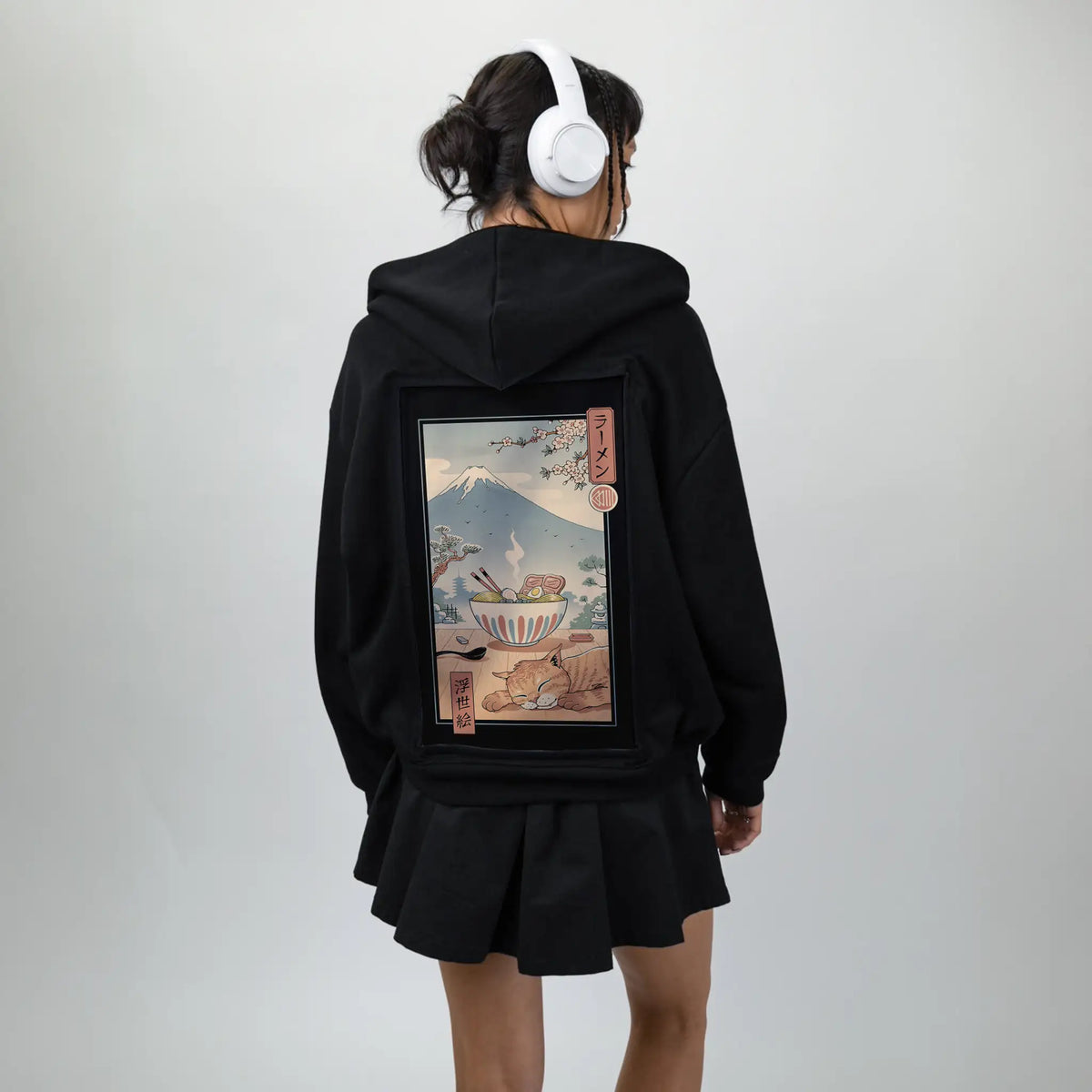 perfectramenweather patch on female essential zip hoodie in after hours