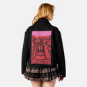 perrorojo patch on female atelier canvas jacket in nightfall