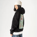pho patch on female retro cord hoodie in onyx