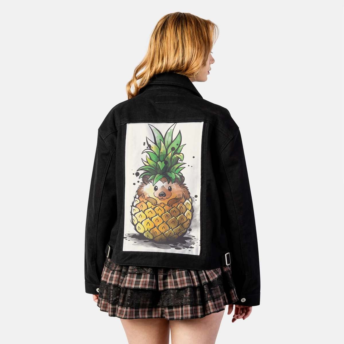 pineapplehedgehog patch on female atelier canvas jacket in nightfall