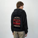 pizzahorror patch on male essential zip hoodie in after hours