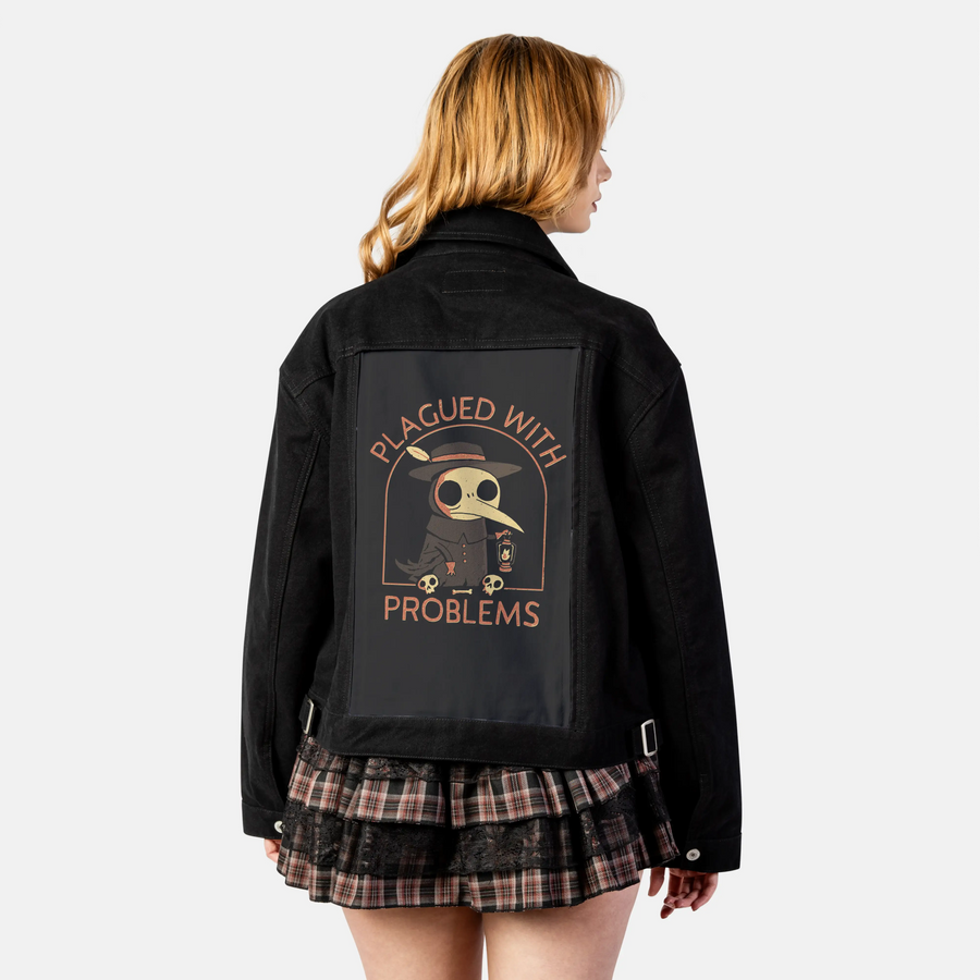 plaguedwithproblems patch on female atelier canvas jacket in nightfall