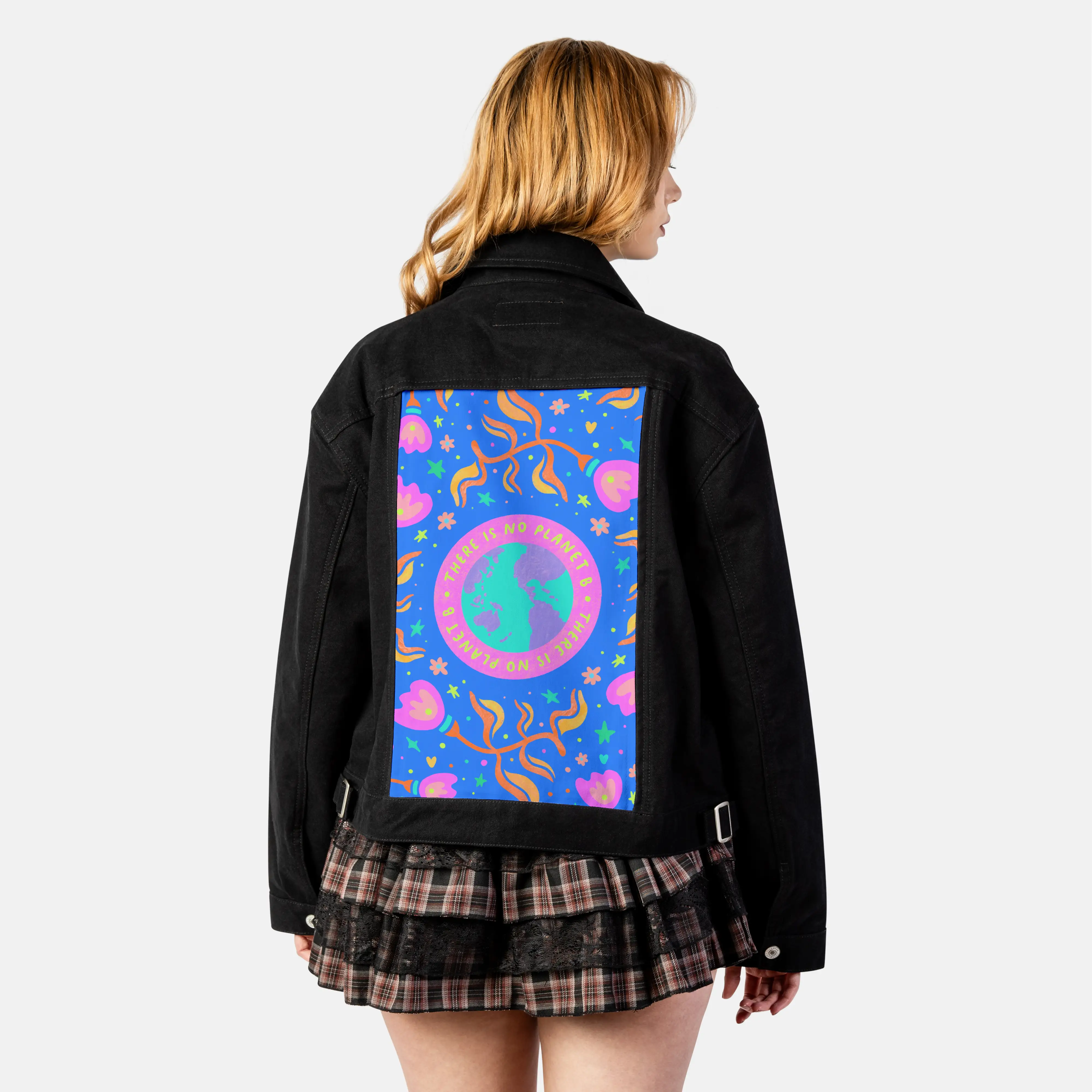 planetb patch on female atelier canvas jacket in nightfall