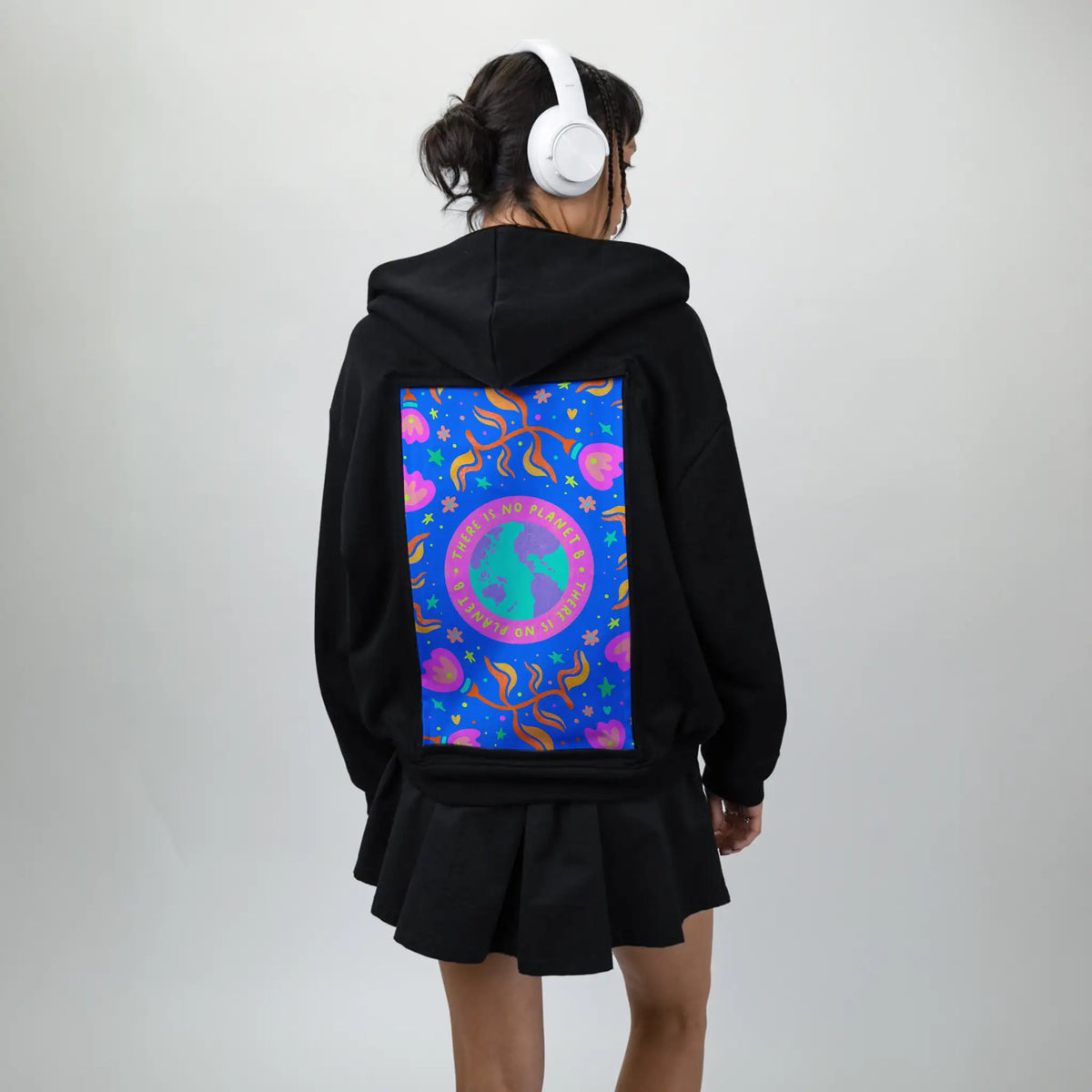 planetb patch on female essential zip hoodie in after hours