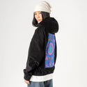 planetb patch on female retro cord hoodie in onyx