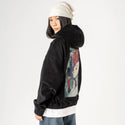playtime patch on female retro cord hoodie in onyx