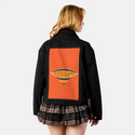 poella patch on female atelier canvas jacket in nightfall