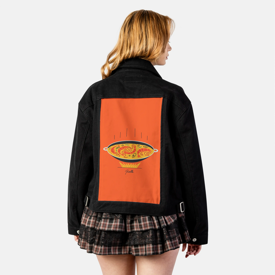 poella patch on female atelier canvas jacket in nightfall