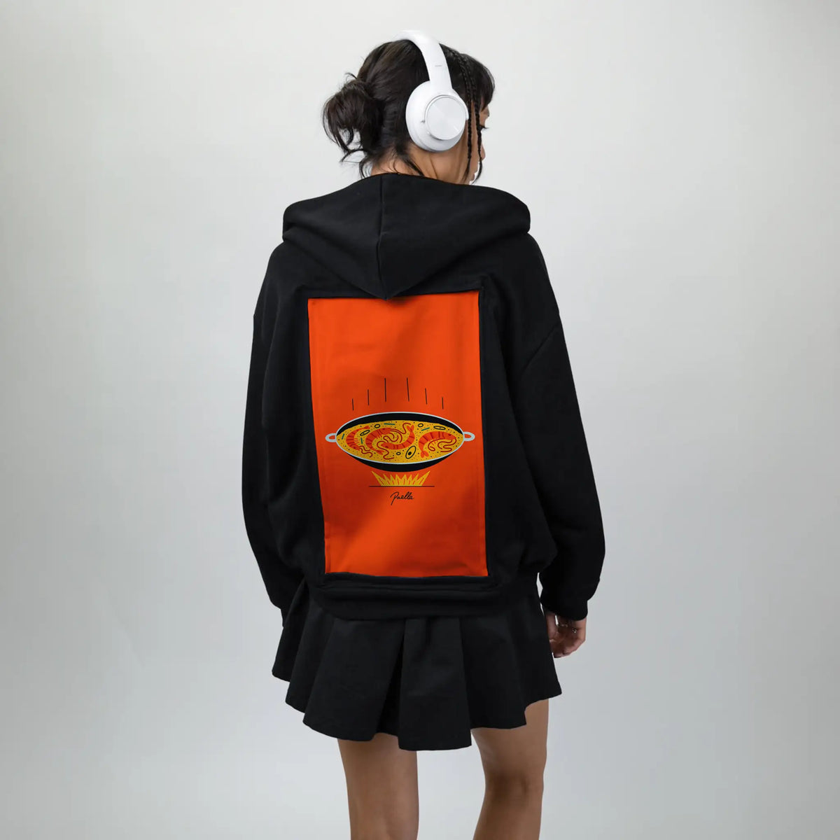 poella patch on female essential zip hoodie in after hours