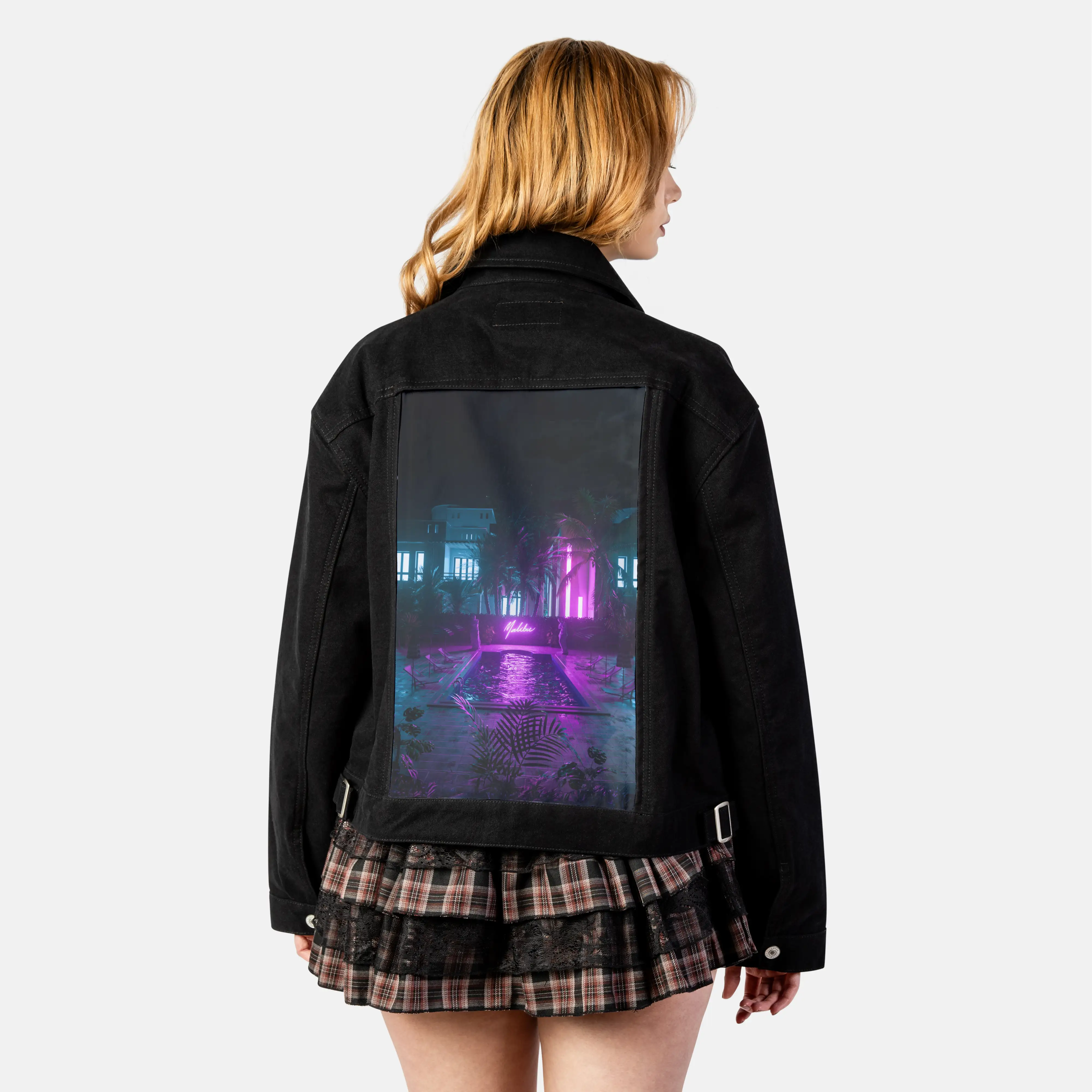 pooltime patch on female atelier canvas jacket in nightfall