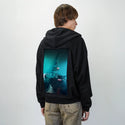 porchepig patch on male essential zip hoodie in after hours