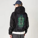 poseidonsskulls patch on male retro cord hoodie in onyx