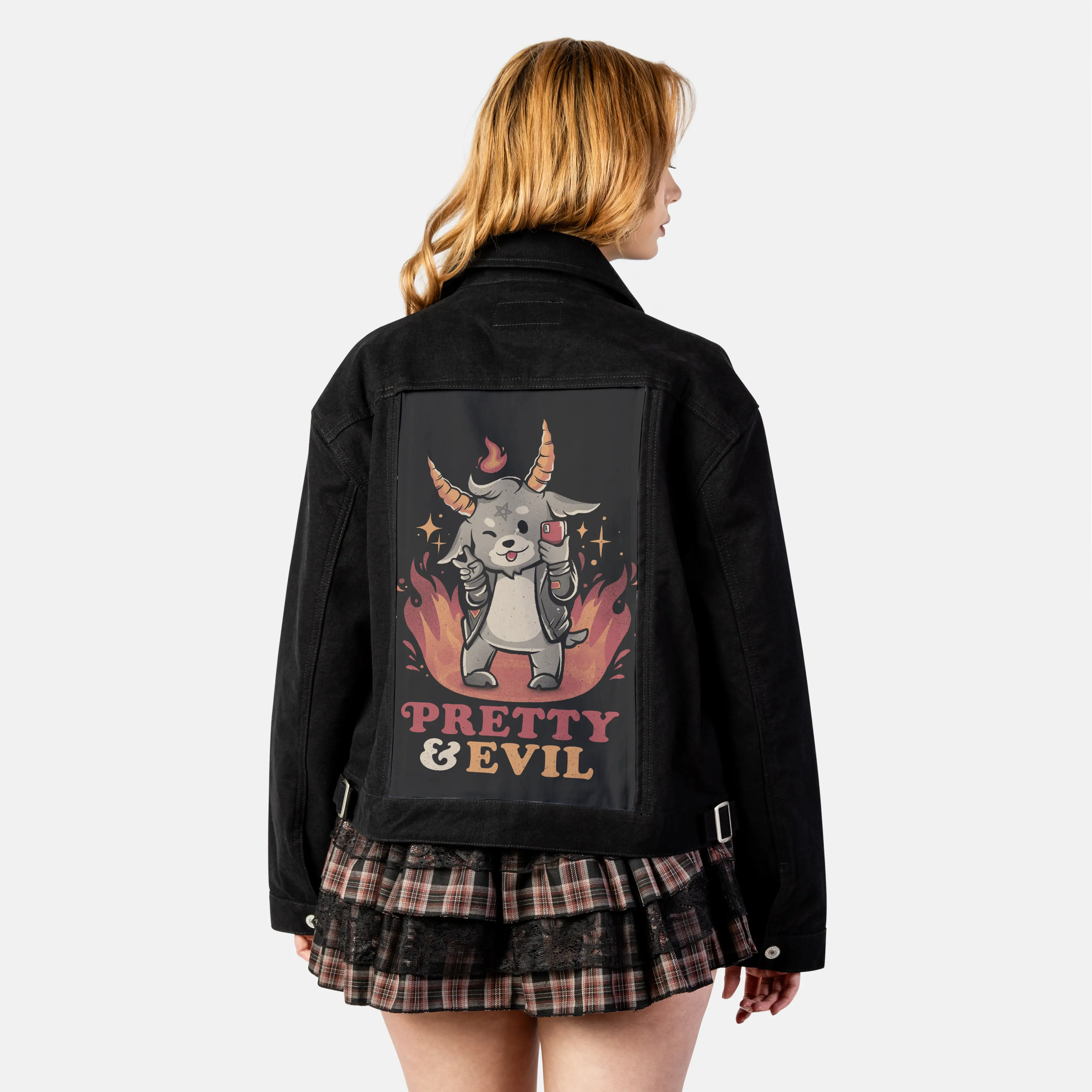 prettyandevil patch on female atelier canvas jacket in nightfall