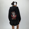 prettyandevil patch on female essential zip hoodie in after hours