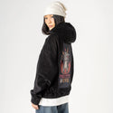 prettyandevil patch on female retro cord hoodie in onyx
