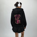 pridemonth patch on female essential zip hoodie in after hours