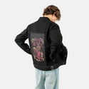 pridemonth patch on male og denim jacket in raven