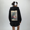 primalmeowster patch on female essential zip hoodie in after hours