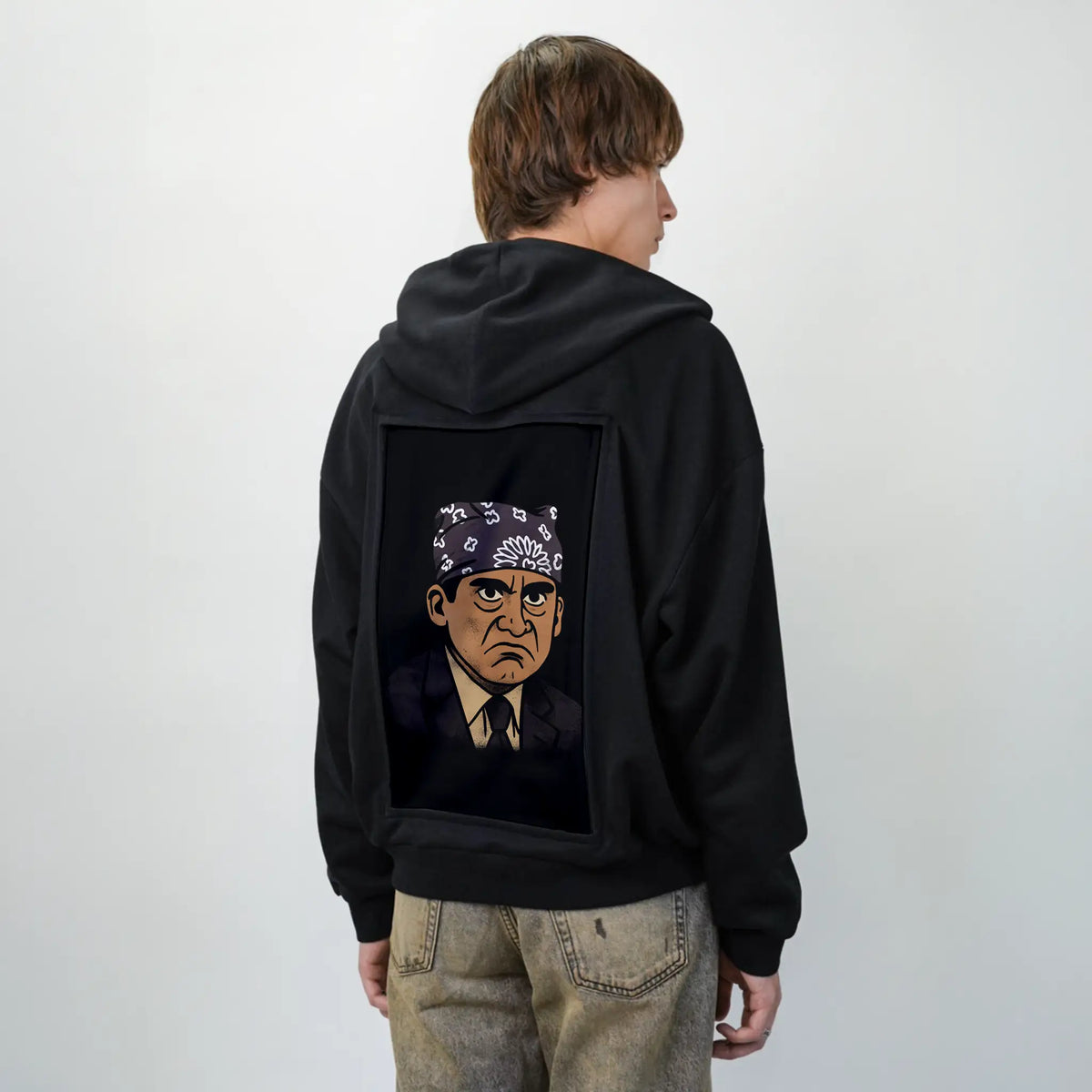 prisonmike patch on male essential zip hoodie in after hours