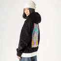 prutas patch on female retro cord hoodie in onyx