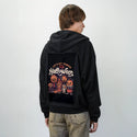 pumpedforhalloween patch on male essential zip hoodie in after hours