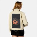 pumpkinembrace patch on female atelier canvas jacket in tan