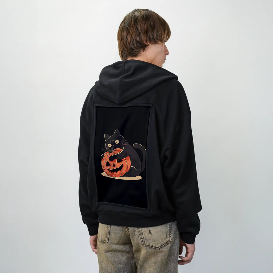 pumpkinembrace patch on male essential zip hoodie in after hours