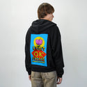 quietokplease patch on male essential zip hoodie in after hours