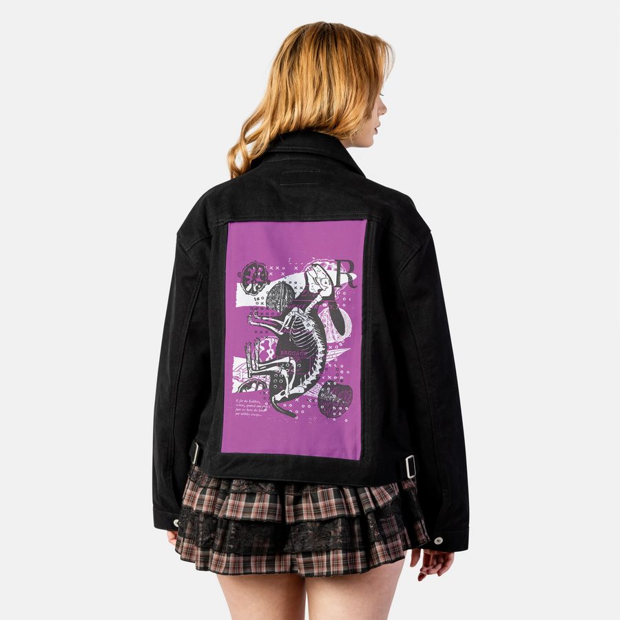 rabbitxray patch on female atelier canvas jacket in nightfall
