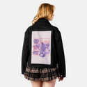 raccoon patch on female atelier canvas jacket in nightfall